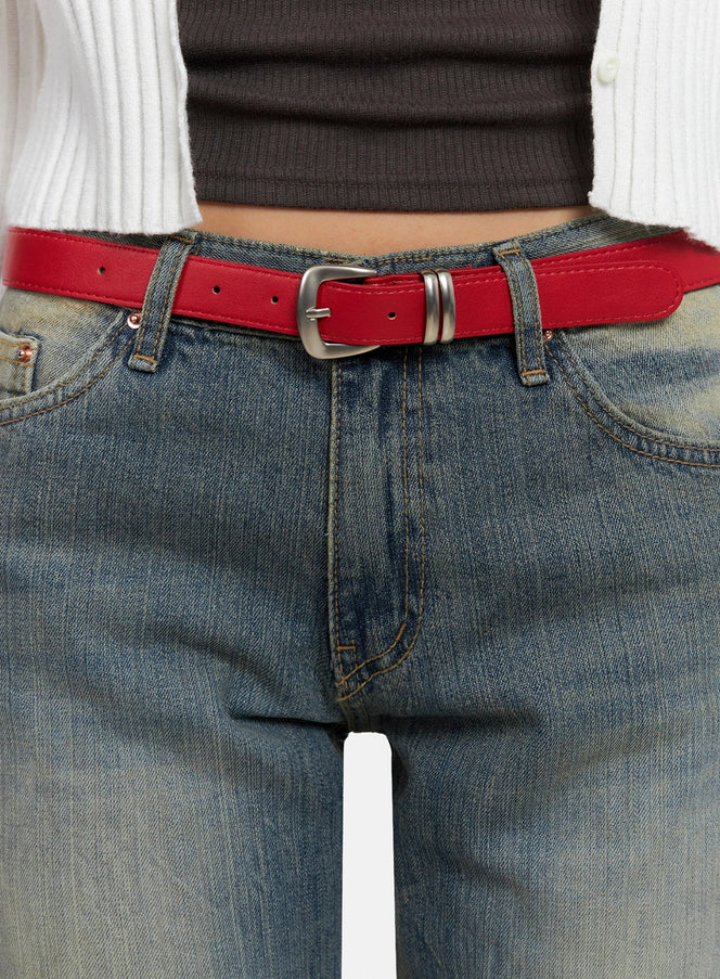 square-buckle-basic-belt-ig527 / Red