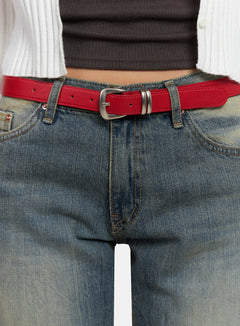 square-buckle-basic-belt-ig527 / Red