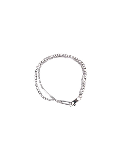mens-double-chain-minimalist-bracelet-il504 / Silver