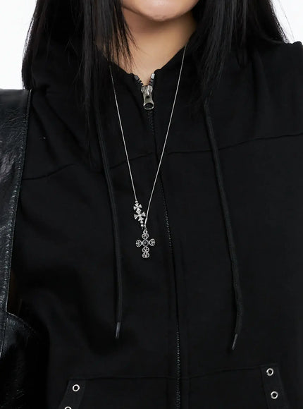 heart-cross-necklace-cl530 / Silver