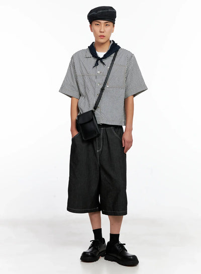 mens-striped-cropped-jacket-ig508 / Stripe