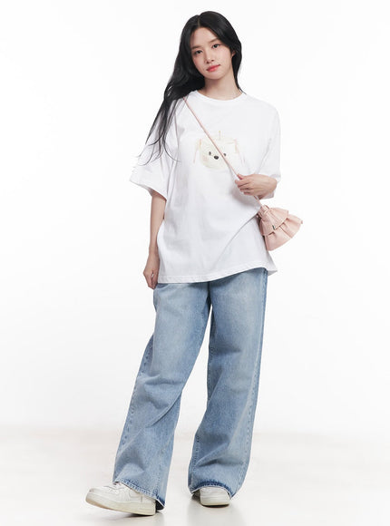 lovely-oversize-graphic-tee-cy523 / White