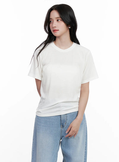 classic-round-neck-stretch-top-cl515 / White