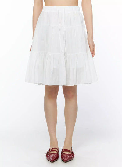 layered-chiffon-tiered-skirt-iy525 / White