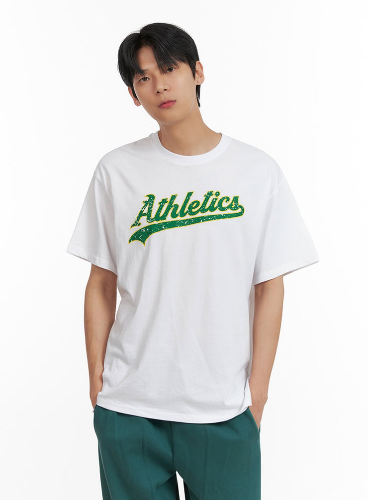 mens-round-neck-graphic-cotton-tee-il404 / White