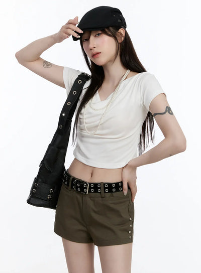 cowl-neck-crop-top-ca502 / White