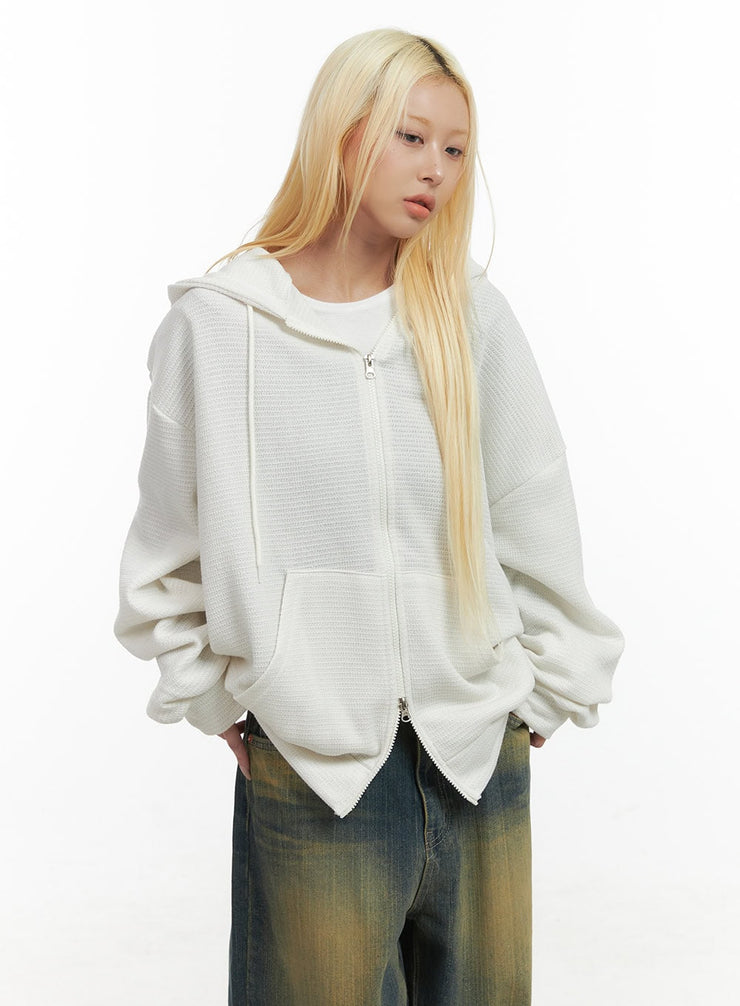 cozy-zip-solid-hooded-sweatshirt-co414 / White