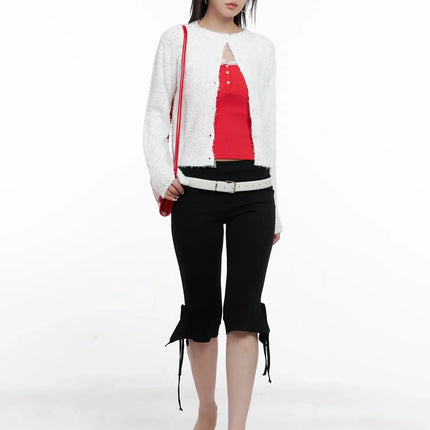 textured-knit-cardigan-is508 / White