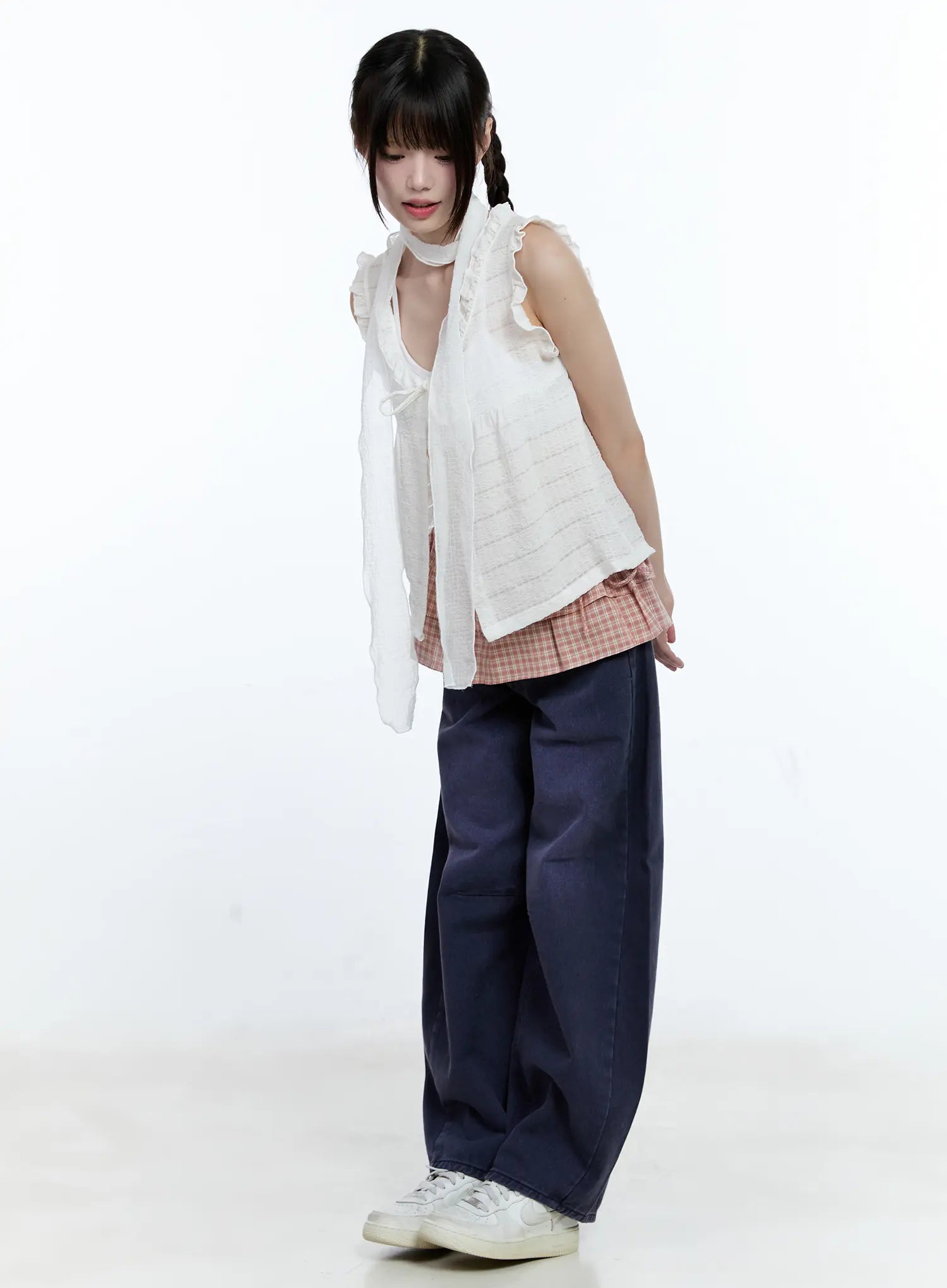 ruffle-sheer-frill-top-cg507 / White