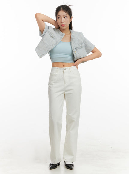 solid-cotton-straight-pants-oa429 / White