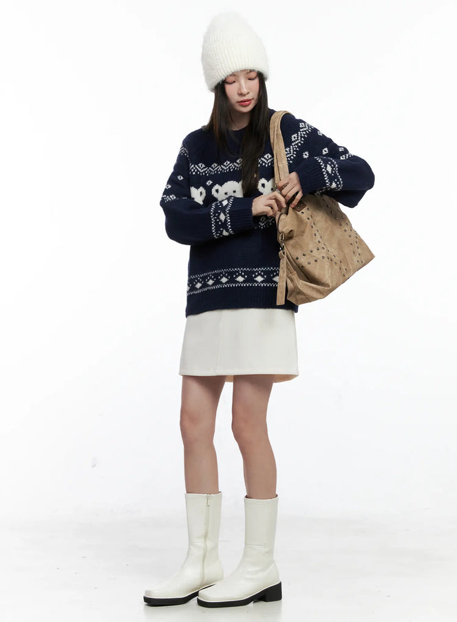 belted-mini-skirt-co506 / White