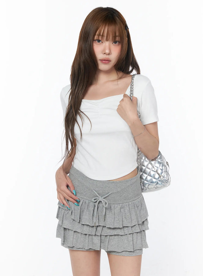 sweetheart-neck-short-sleeve-tee-cy529 / White