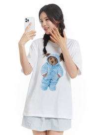teddy-graphic-oversized-tee-of428 / White