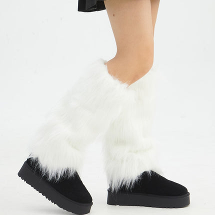 faux-fur-leg-warmers-in316 / White