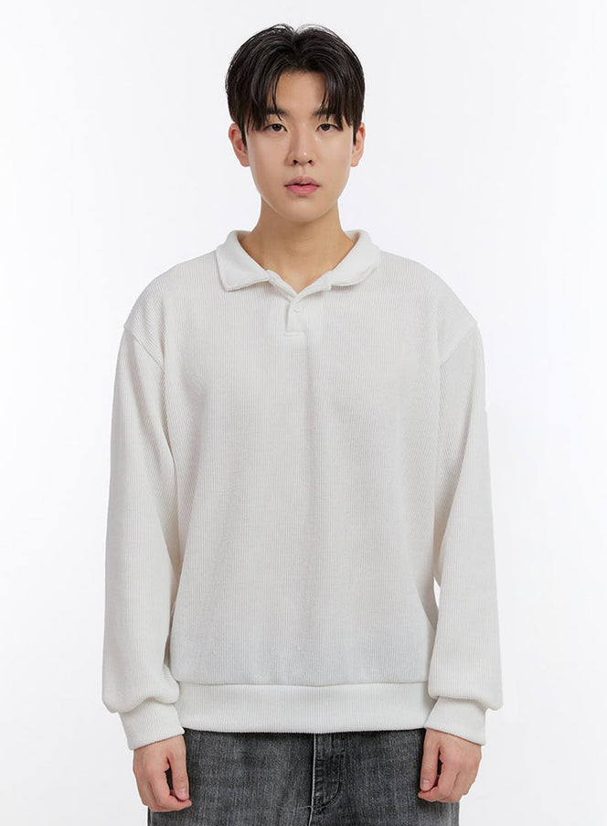 mens-essential-collared-sweatshirt-im525 / White