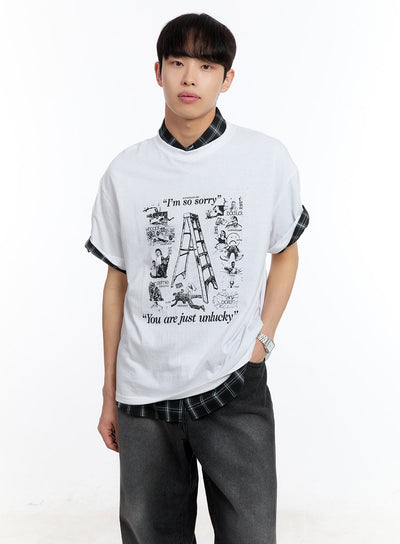 men-s-sketch-graphic-t-shirt-iy530 / White