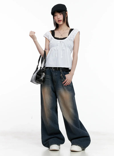 lace-detail-blouse-il531 / White