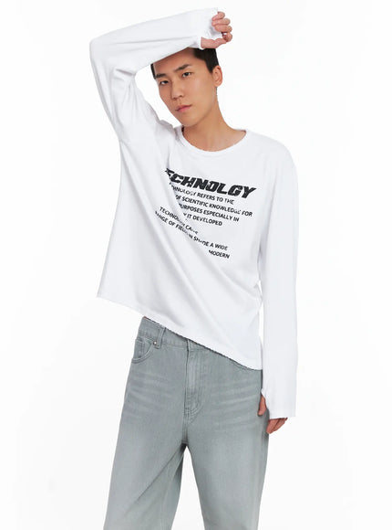 mens-tech-graphic-long-sleeve-tee-is509 / White