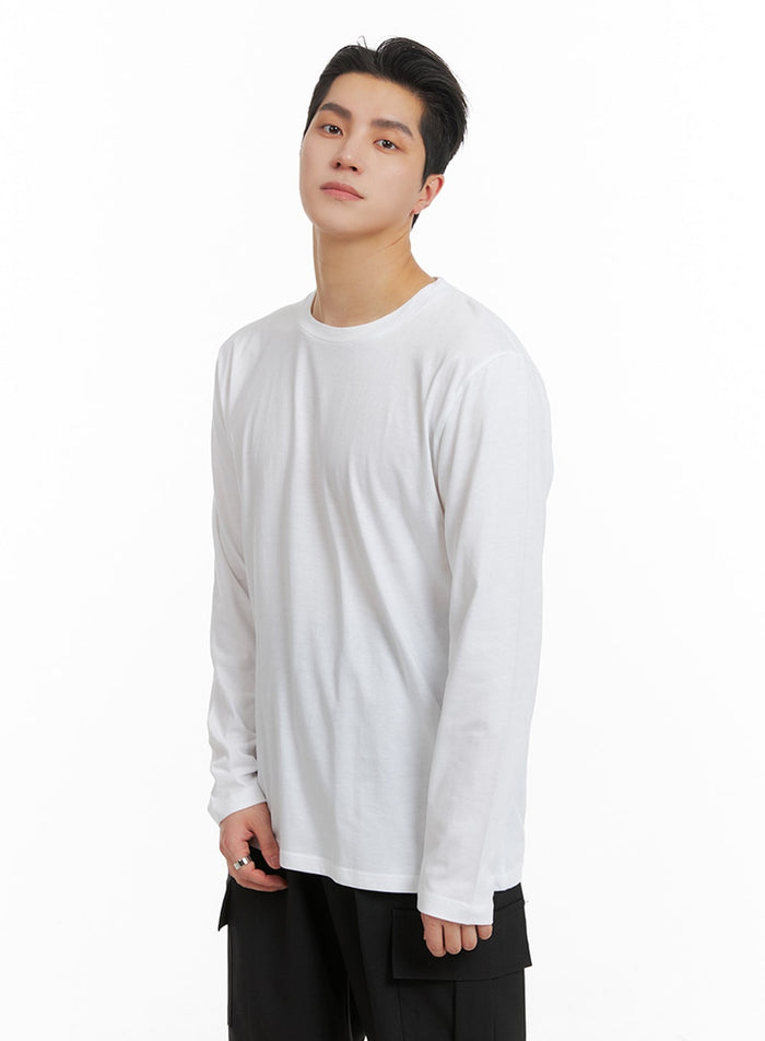 mens-basic-cotton-long-sleeve-t-shirt-ia401 / White
