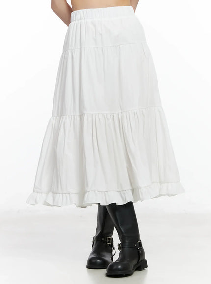 flowy-layered-maxi-skirt-if520 / White