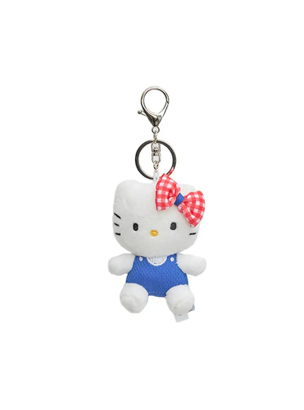 gingham-bow-kitty-keychain-il531 / White