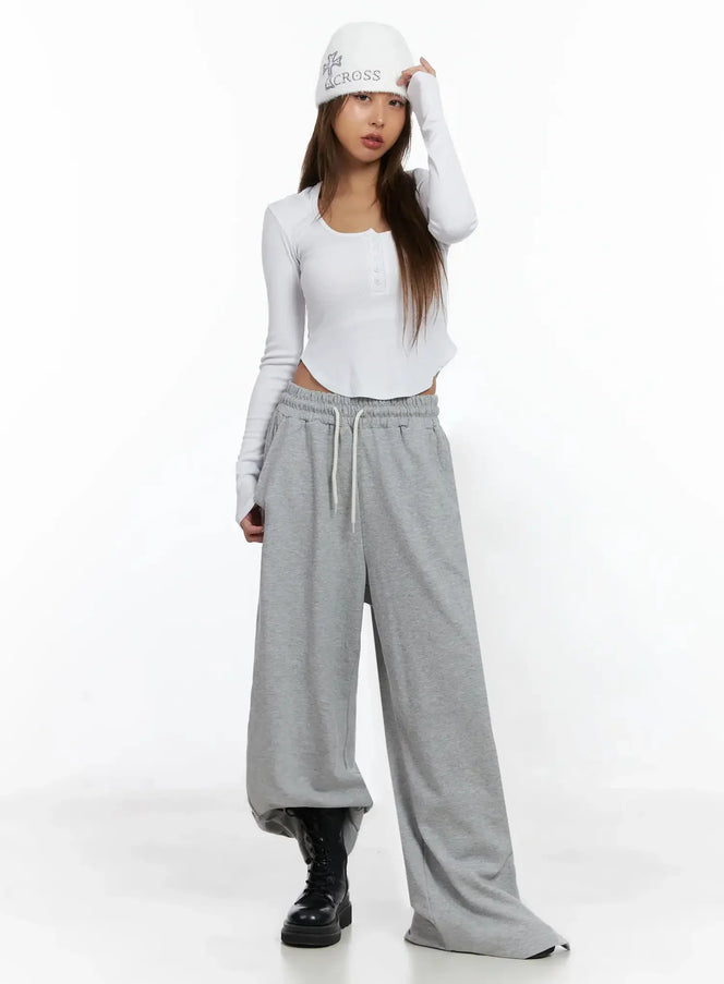 Button Crop Hooded Top ID503