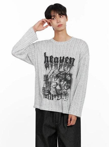 mens-striped-graphic-knit-long-sleeve-io517 / White
