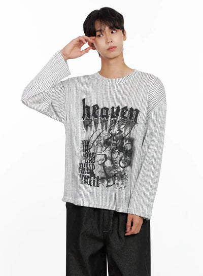 mens-striped-graphic-knit-long-sleeve-io517 / White
