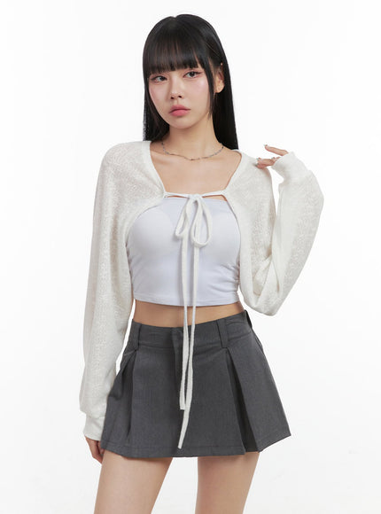 strap-bolero-knit-cardigan-os409 / White