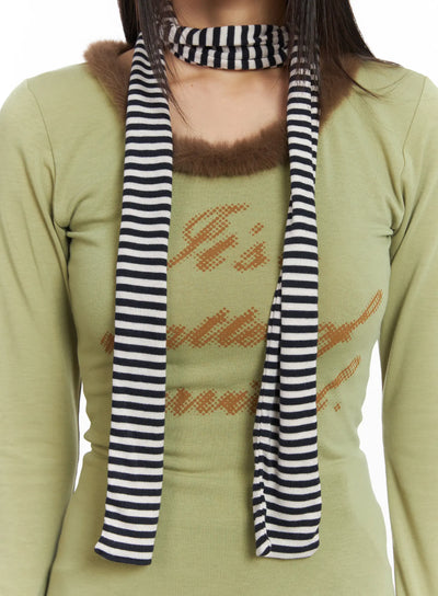 striped-muffler-cd519 / White