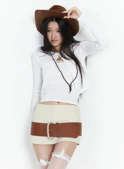 lace-trim-cardigan-and-tube-top-set-im503 / White