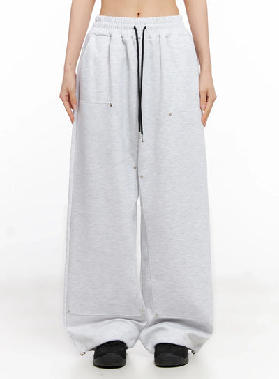wide-leg-stud-accent-sweatpants-ig508 / White