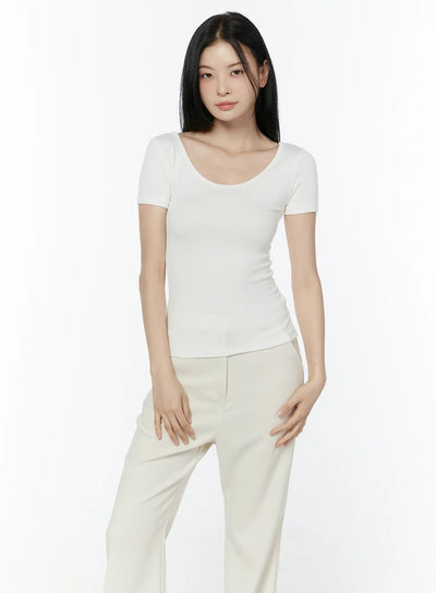 basic-slim-fit-round-neck-tee-iu503 / White