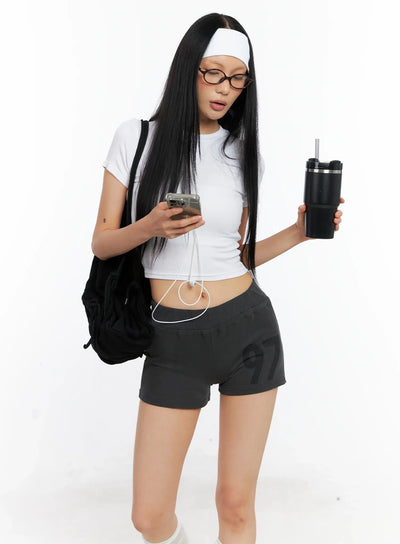 basic-round-neck-crop-tee-cl529 / White