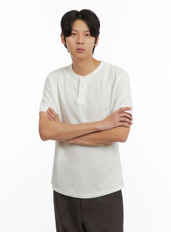 mens-solid-buttoned-shirt-white-iy402 / White