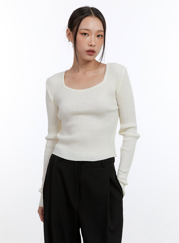 square-neck-solid-crop-top-cn401 / White