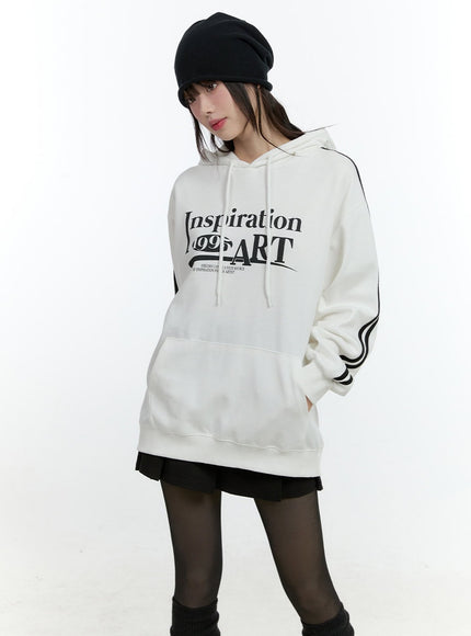 cozy-graphic-sports-hoodie-cf507 / White