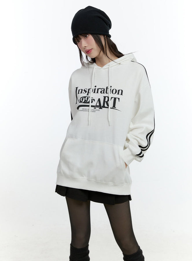 cozy-graphic-sports-hoodie-cf507 / White