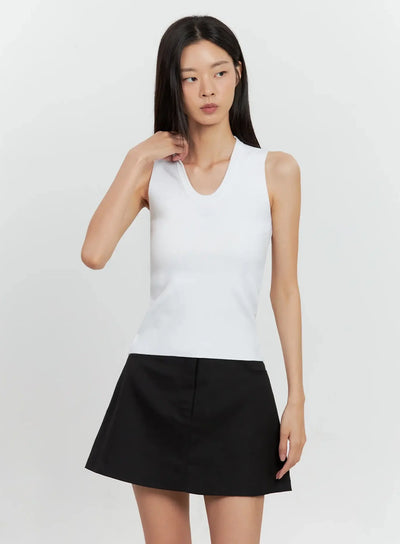 u-neck-knit-tank-il528 / White