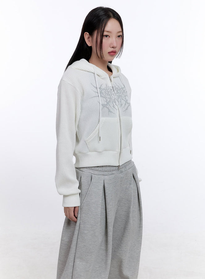 Casual Graphic Zip-Up Hooded Jacket CJ509