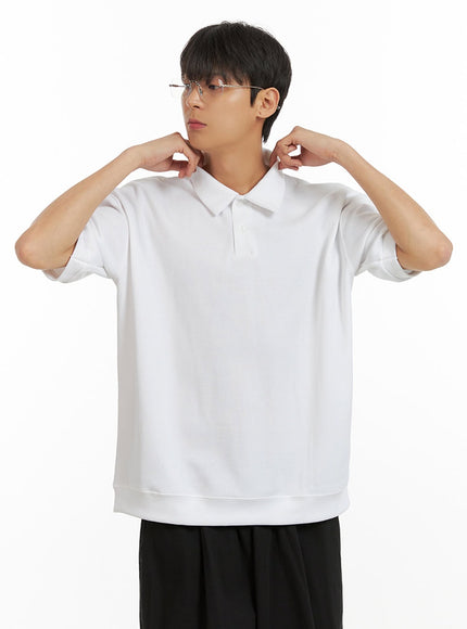 mens-cotton-polo-top-white-iu418 / White