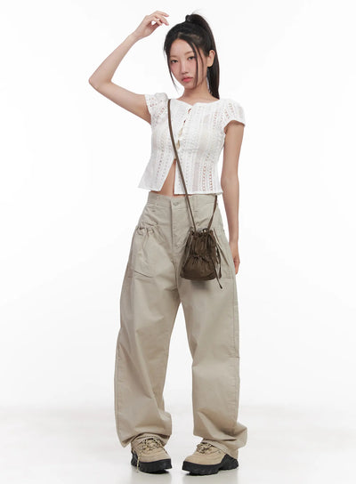 sheer-buttoned-cropped-shirt-cu516 / White