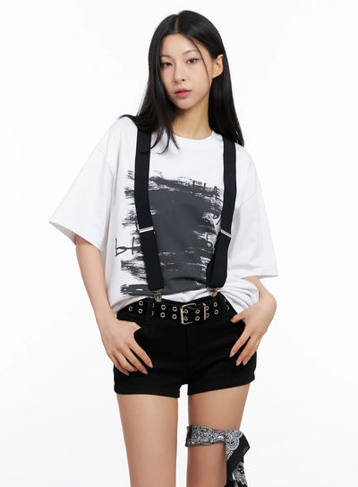 brushstroke-graphic-oversized-tee-ig508 / White