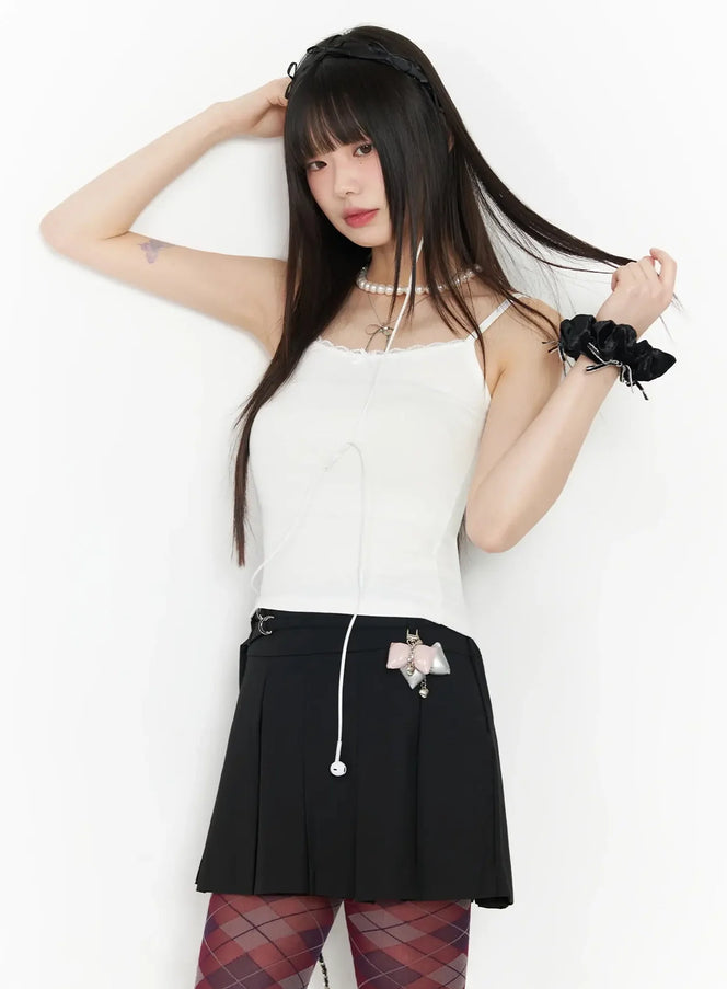 lace-trim-ribbon-camisole-im523 / White