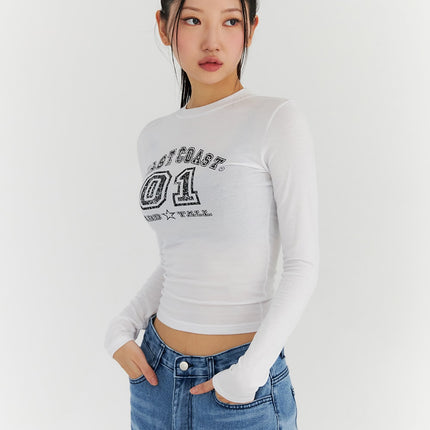 slim-fit-graphic-crop-top-cn315 / White