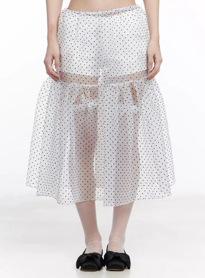 polka-dot-sheer-midi-skirt-im504 / White