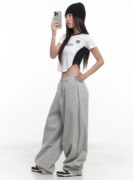 two-tone-graphic-crop-top-cu517 / White