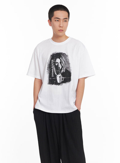 mens-graphic-cotton-tee-iy506 / White