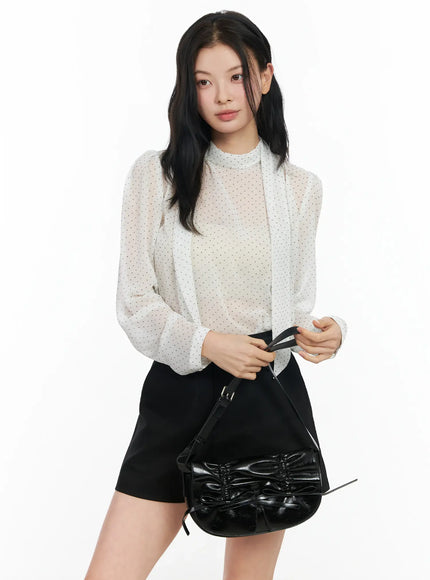 sheer-polka-dot-blouse-im524 / White