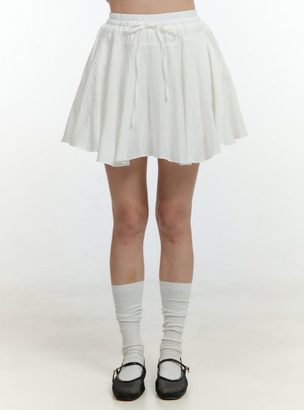 flare-rayon-mini-skirt-ol422 / White